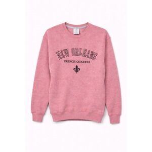 New Orleans French Quarter‎ Travel Sweatshirt Pink Southern Tourist Pullover S